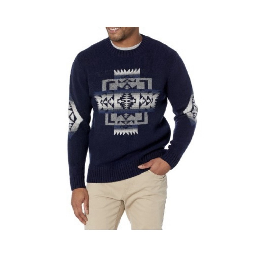 Pendleton Men's Shetland Wool Harding Crew Neck‎ Sweater Size 2XL Beautiful Blue